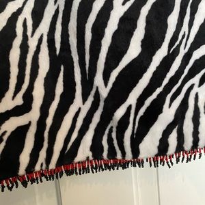 Zebra crushed velvet skirt with beaded hem
